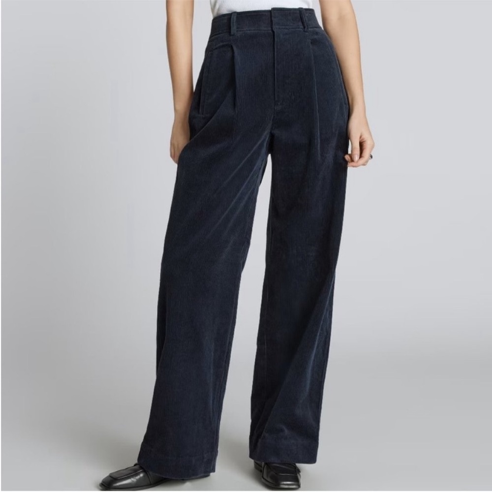 NWT Everlane The Corduroy Way-High® Drape Pant in Deep Navy Size 8